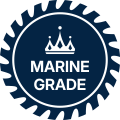Graphic highlighting Dnoodle’s marine-grade construction.
